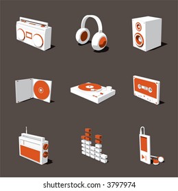 orange-white 3D icon set 07