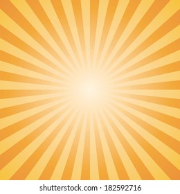 orange-yellow color burst background. Vector illustration