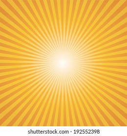 orange-yellow color burst background. Vector illustration