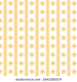 Orange-yellow daisies aligned within vertical golden stripes