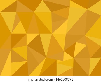 Orange,yellow and gold modern gradient triangle background texture made out of triangles of different sizes in vector art, to be used as background,texture for sites,posters. Low Poly texture