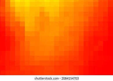 Orange-yellow vector background from squares. Illustration from orange squares. Abstract Geometric texture from orange squares