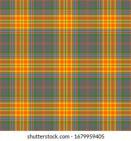 Orange,Yellow,Blue,Gray and Green Tartan Plaid Scottish Seamless Pattern. Texture from tartan, plaid, tablecloths, shirts, clothes, dresses, bedding, blankets and other textile.