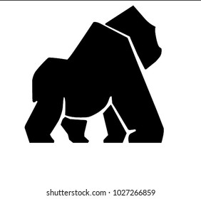 Orangutan black logo vector