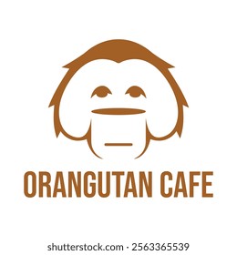 orangutan cafe flat minimalist logo design