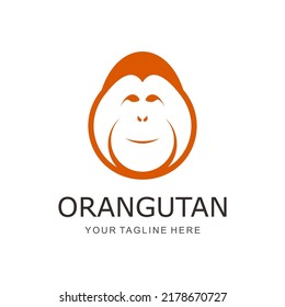 orangutan head logo vector template