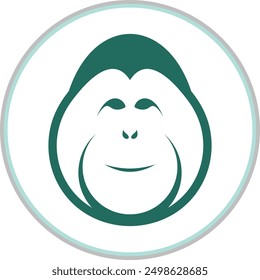Orangutan head trendy icon classic abstract beautiful vector illustration colorful artwork design