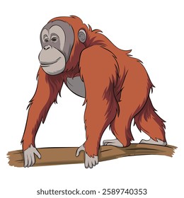 Orangutan Icon in Cartoon Style Vector Design