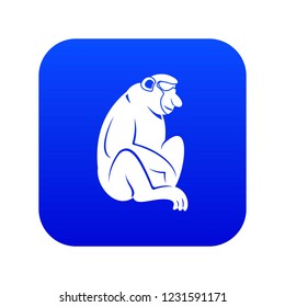 Orangutan icon digital blue for any design isolated on white vector illustration