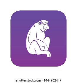 Orangutan icon digital purple for any design isolated on white vector illustration