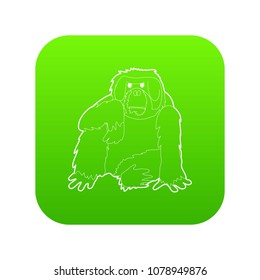 Orangutan icon green vector isolated on white background