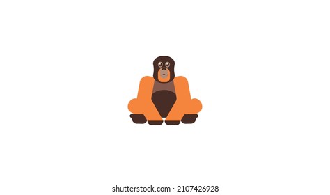 Orangutan icon. Isolated monkey symbol - Vector