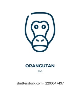Orangutan icon. Linear vector illustration from zoo collection. Outline orangutan icon vector. Thin line symbol for use on web and mobile apps, logo, print media.
