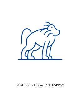 Orangutan line icon concept. Orangutan flat  vector symbol, sign, outline illustration.