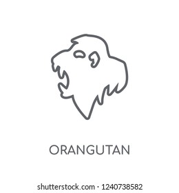 Orangutan linear icon. Modern outline Orangutan logo concept on white background from animals collection. Suitable for use on web apps, mobile apps and print media.