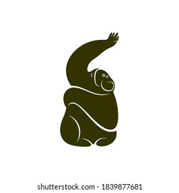 Orangutan logo design vector template, Illustration design Orangutan Monkey, Symbol Icon