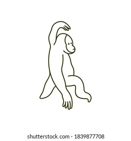 Orangutan Logo-Design, Vektorvorlage, Illustrationsdesign Orangutan-Affe, Symbolsymbol