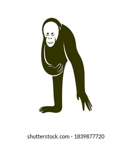 Orangutan logo design vector template, Illustration design Orangutan Monkey, Symbol Icon
