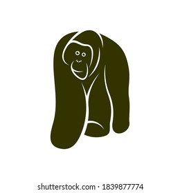 Orangutan logo design vector template, Illustration design Orangutan Monkey, Symbol Icon