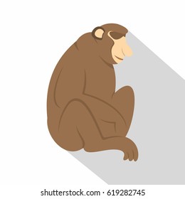 Orangutan monkey icon. Flat illustration of orangutan monkey vector icon for web