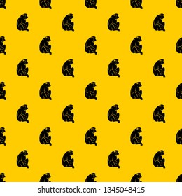 Orangutan pattern seamless vector repeat geometric yellow for any design