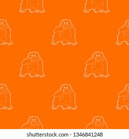 Orangutan pattern vector orange for any web design best