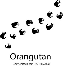 Orangutan paw print vector illustration on white background..eps