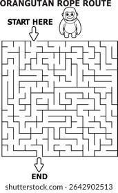 Orangutan rope route maze activity for kids fun