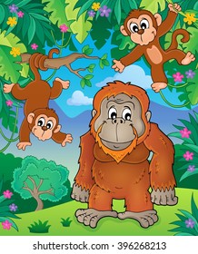 Orangutan theme image 3 - eps10 vector illustration.