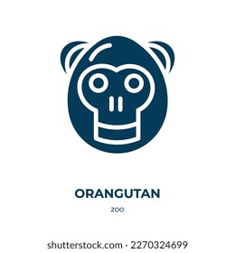 orangutan vector icon. orangutan, monkey, primate filled icons from flat zoo concept. Isolated black glyph icon, vector illustration symbol element for web design and mobile apps