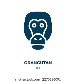 orangutan vector icon. orangutan, monkey, primate filled icons from flat zoo concept. Isolated black glyph icon, vector illustration symbol element for web design and mobile apps