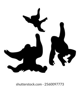 Orangutan vector on a white background. Set of Orangutan vector. orangatang.