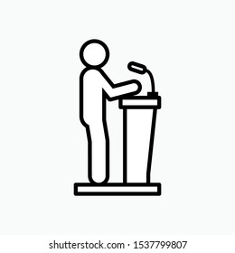 Oration Icon - Vector, Sign and Symbol for Design, Presentation, Website or Apps Elements. 