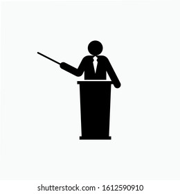 Orator Icon. Presentation Vector Sign , Spokesman Activity Illustration,  A Simple & Trendy Symbol for Design and Websites or Mobile Application.