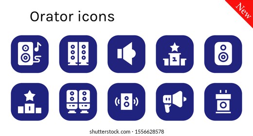 Orator Icon Set 10 Filled Orator Stock Vector Royalty Free 1556628578