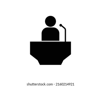 Orator Speaking Icon Logo Design Illustration