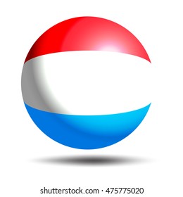 Orb Luxembourg Flag icon or badge template
