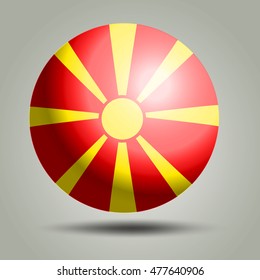 Orb Macedonia Flag icon on grey background.