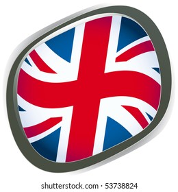 Orb UK Flag vector button illustration 3D