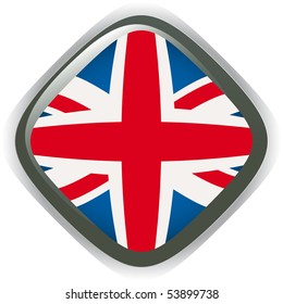 Orb UK Flag vector button illustration 3D