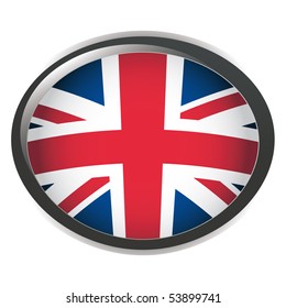 Orb UK Flag vector button illustration 3D