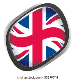 Orb UK Flag vector button illustration 3D