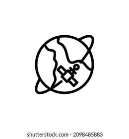 orbit around the earth icon in vector. logotype