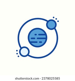 icono azul órbita, icono aislado en fondo claro, perfecto para sitio web, blog, logotipo, diseño gráfico, medios sociales, interfaz de usuario, aplicación móvil