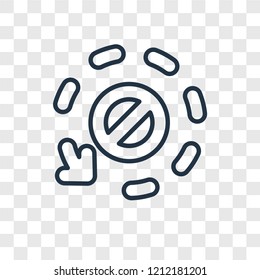 Orbit concept vector linear icon isolated on transparent background, Orbit concept transparency concept in outline style