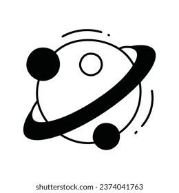 Orbit doodle Icon Design illustration. Science and Technology Symbol on White background EPS 10 File