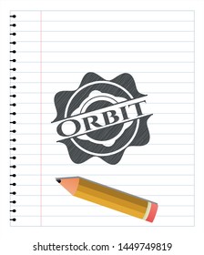Orbit draw with pencil effect. Vector Illustration. Detailed.