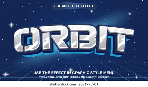 Efecto de texto vectorial editable en órbita con concepto moderno