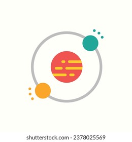 orbit flat icon, isolated icon in light background, perfect for website, blog, logo, graphic design, social media, UI, mobile app