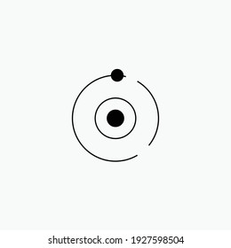 Orbit flat icon. Space moon star astronomy eclipse abstract sun dark abstrak, vector, symbol, logo, icon, sign, Illustration Minimalist.